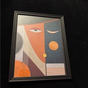 Modern Abstract Face Art Framed Poster